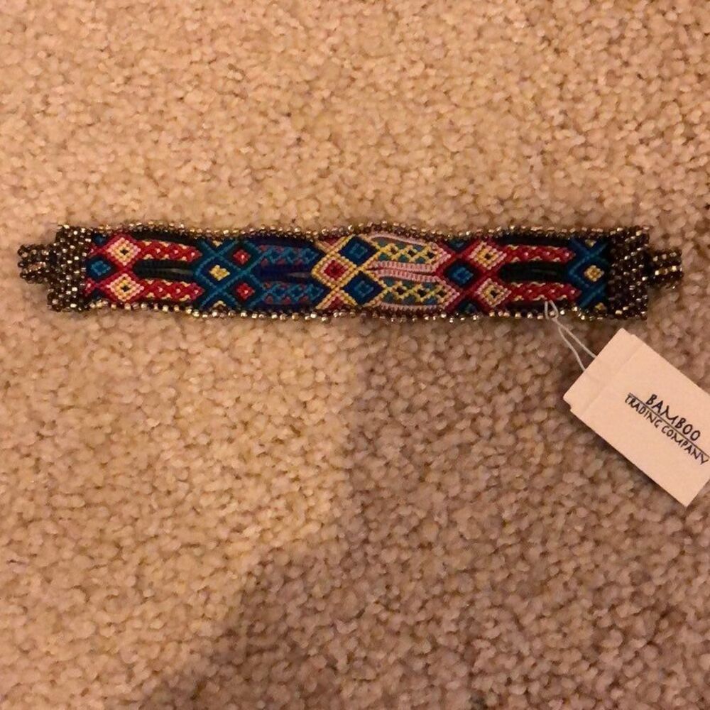 Handmade Woven & bead magnetic bracelet